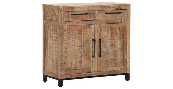 KOMMODE  in 90/85/40 cm  - Schwarz/Naturfarben, Design, Holz/Metall (90/85/40cm) - Landscape