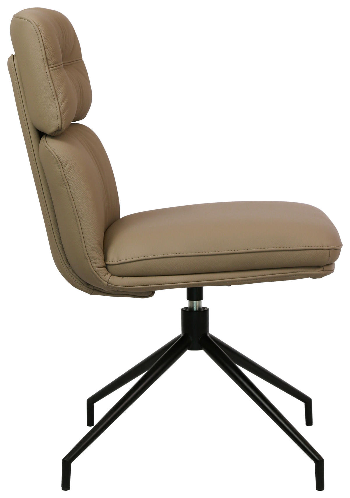 STUHL Echtleder Schwarz, Taupe  - Taupe/Schwarz, Design, Leder/Metall (50/92/64,5cm) - Dieter Knoll