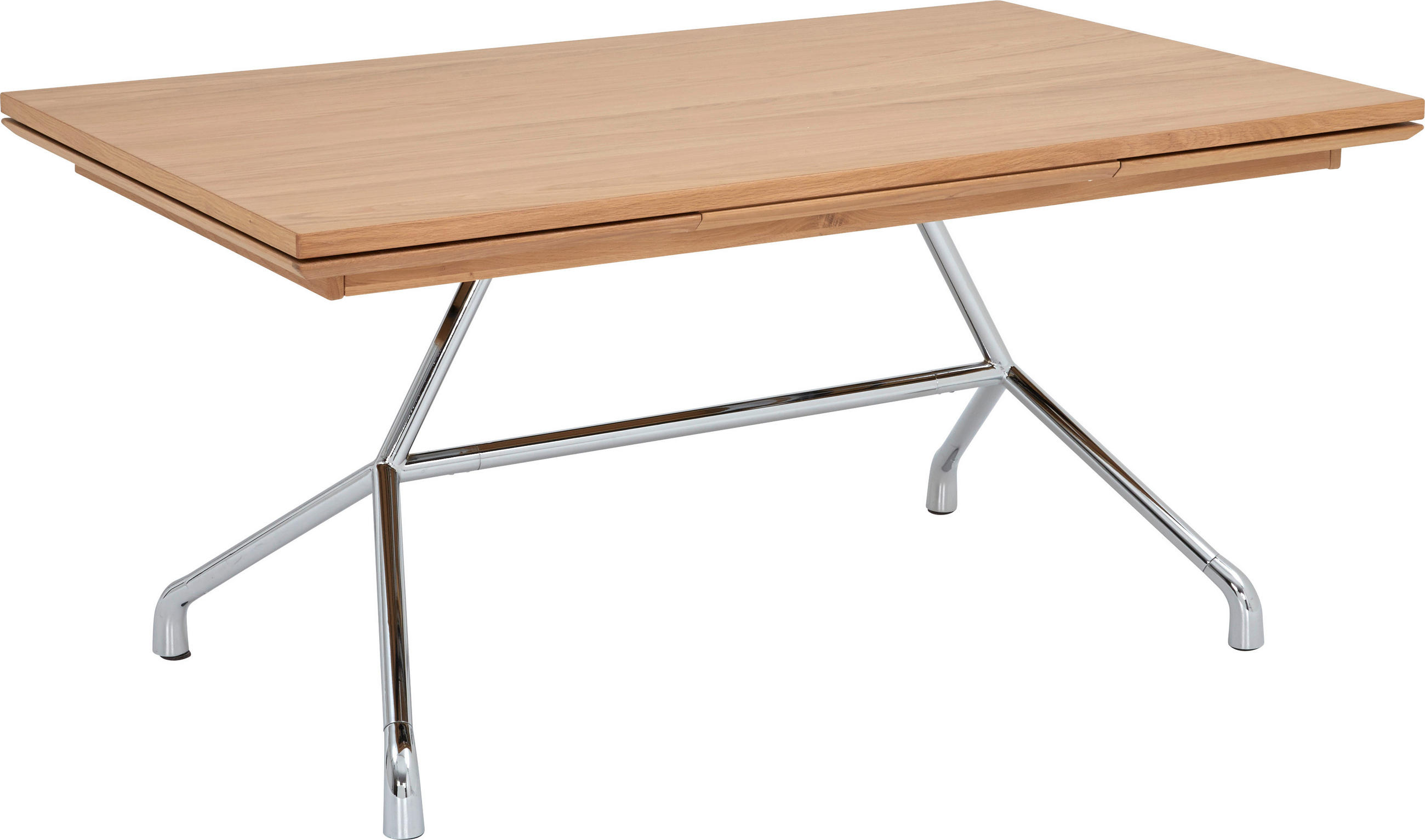 ESSTISCH in Holz, Metall 160-260/95/77 cm  - Chromfarben/Eichefarben, Design, Holz/Metall (160-260/95/77cm) - Joop!