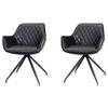 ARMLEHNSTUHL-SET 2 Stück , , Lederlook  - Schwarz, KONVENTIONELL, Textil/Metall (62/82/61cm) - MID.YOU