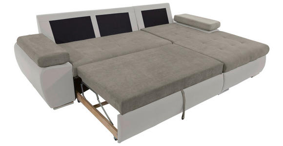ECKSOFA  in Flachgewebe Weiß, Beige  271/175 cm  - Beige/Weiß, Design, Kunststoff/Textil (271/175cm) - Xora