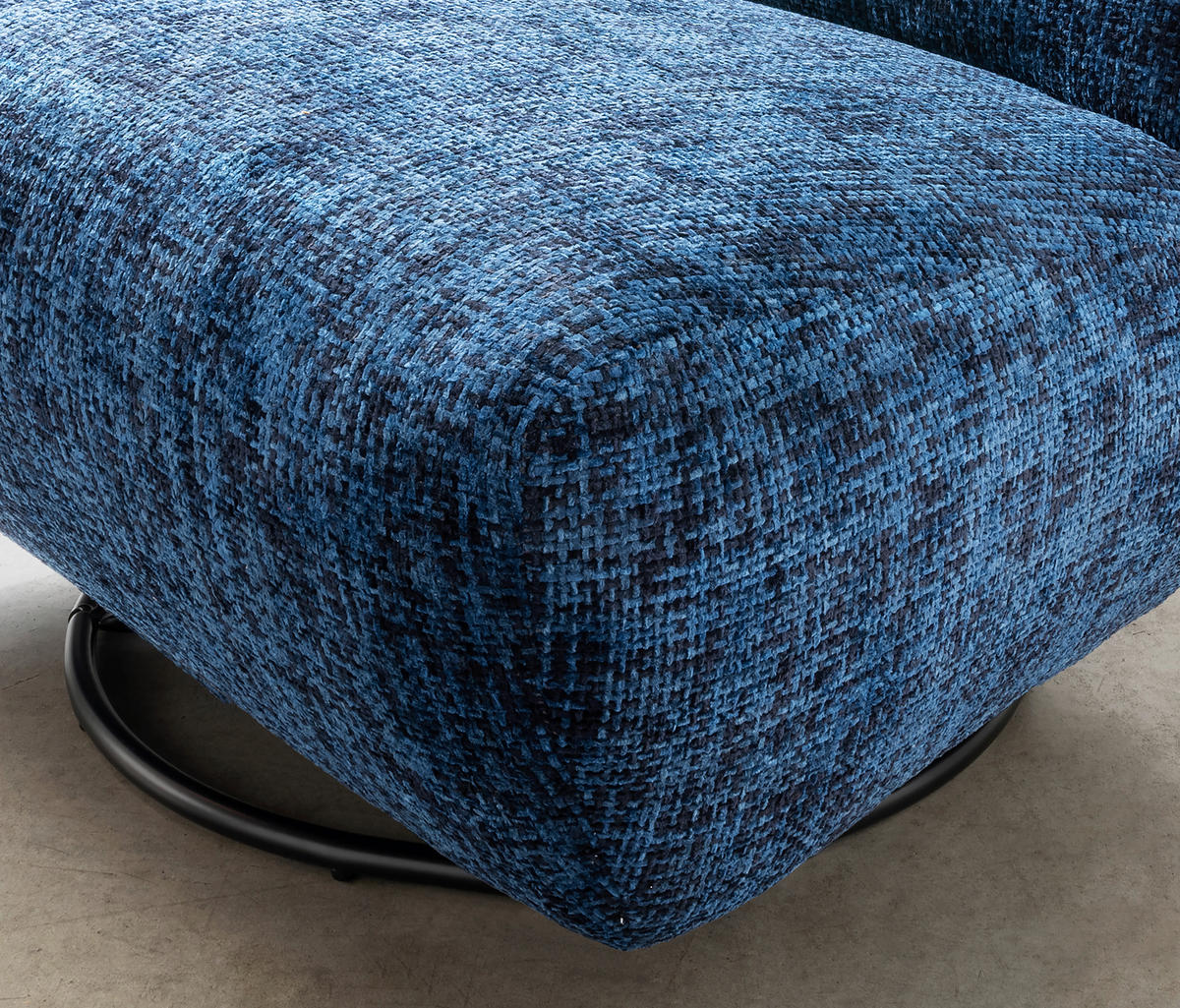 XXL-SESSEL in Struktur Blau  - Blau/Schwarz, Trend, Textil/Metall (95/77/94cm) - Livetastic