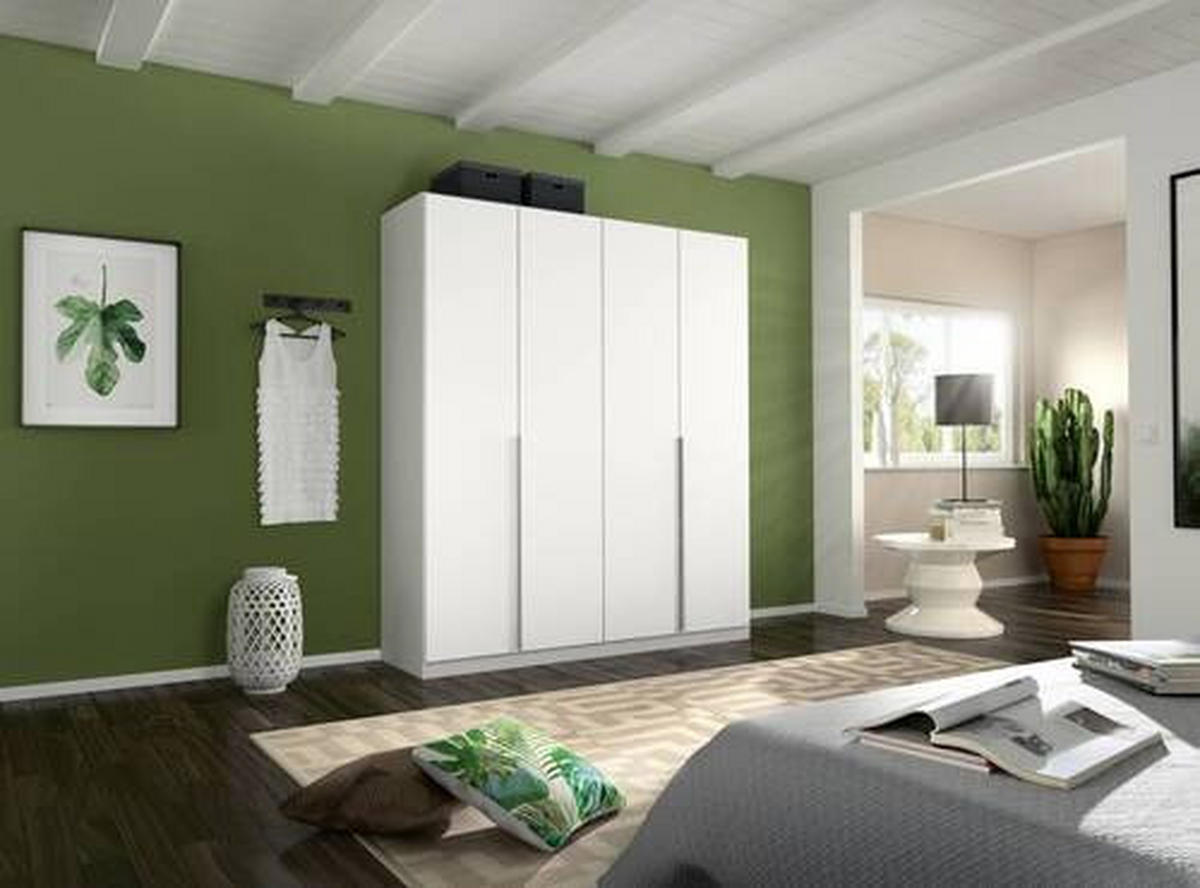 DREHTÜRENSCHRANK in Weiss  - Weiss/Alufarben, Modern, Holzwerkstoff/Metall (181/229/54cm) - Rauch Möbel