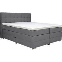 BOXSPRINGBETT 160/200 cm  in Grau  - Alufarben/Grau, KONVENTIONELL, Kunststoff/Textil (160/200cm) - Carryhome