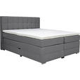 BOXSPRINGBETT 180/200 cm  in Grau  - Alufarben/Grau, KONVENTIONELL, Kunststoff/Textil (180/200cm) - Carryhome