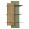 WANDREGAL  60/108/28 cm  - Schilfgrün/Wildeiche, Design, Glas/Holz (60/108/28cm) - Moderano