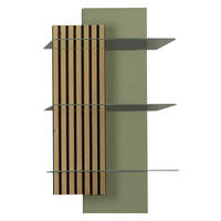 WANDREGAL  60/108/28 cm  - Schilfgrün/Wildeiche, Design, Glas/Holz (60/108/28cm) - Moderano
