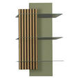 WANDREGAL  60/108/28 cm  - Schilfgrün/Wildeiche, Design, Glas/Holz (60/108/28cm) - Moderano