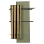 WANDREGAL  60/108/28 cm  - Schilfgrün/Wildeiche, Design, Glas/Holz (60/108/28cm) - Moderano