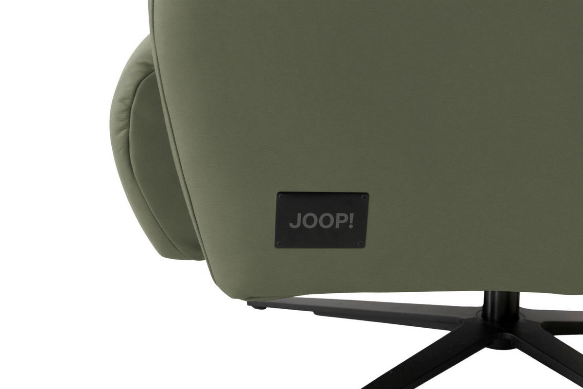 RELAXSESSEL Leder Olivgrün  - Schwarz/Olivgrün, Modern, Leder/Metall (66/110/83cm) - Joop!