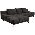 ECKSOFA in Chenille Anthrazit  - Anthrazit/Schwarz, MODERN, Textil/Metall (182/290cm) - Hom`in