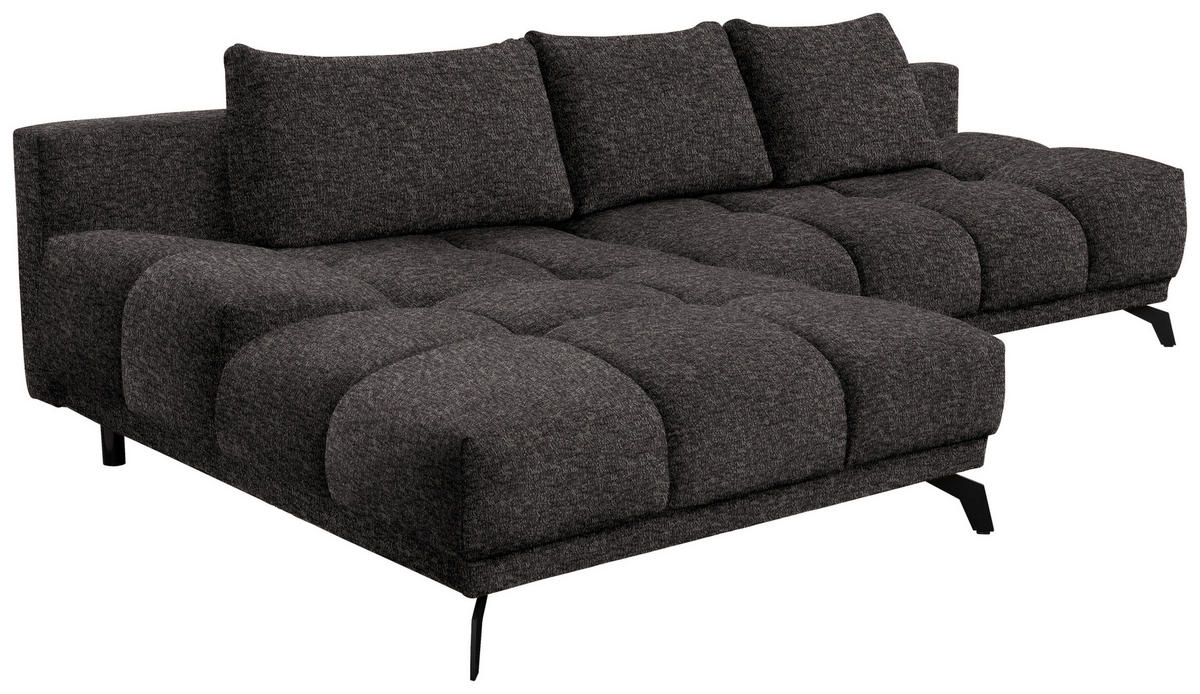 ECKSOFA Anthrazit Chenille  - Anthrazit/Schwarz, MODERN, Textil/Metall (182/290cm) - Hom`in