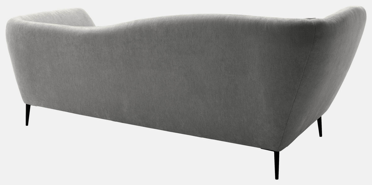 RÉCAMIERE Platinfarben Chenille Zierkissen, Rücken echt  - Platinfarben/Schwarz, KONVENTIONELL, Textil/Metall (224/70/97cm) - Hom`in