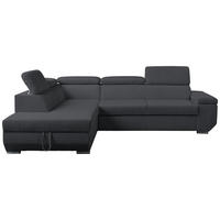 ECKSOFA LARS I Anthrazit Cord  - Chromfarben/Anthrazit, Design, Kunststoff/Textil (215/264cm) - Livetastic