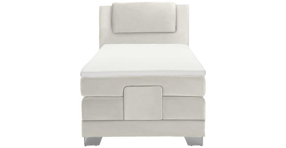 BOXSPRINGBETT 100/200 cm  in Creme  - Silberfarben/Creme, KONVENTIONELL, Kunststoff/Textil (100/200cm) - Esposa