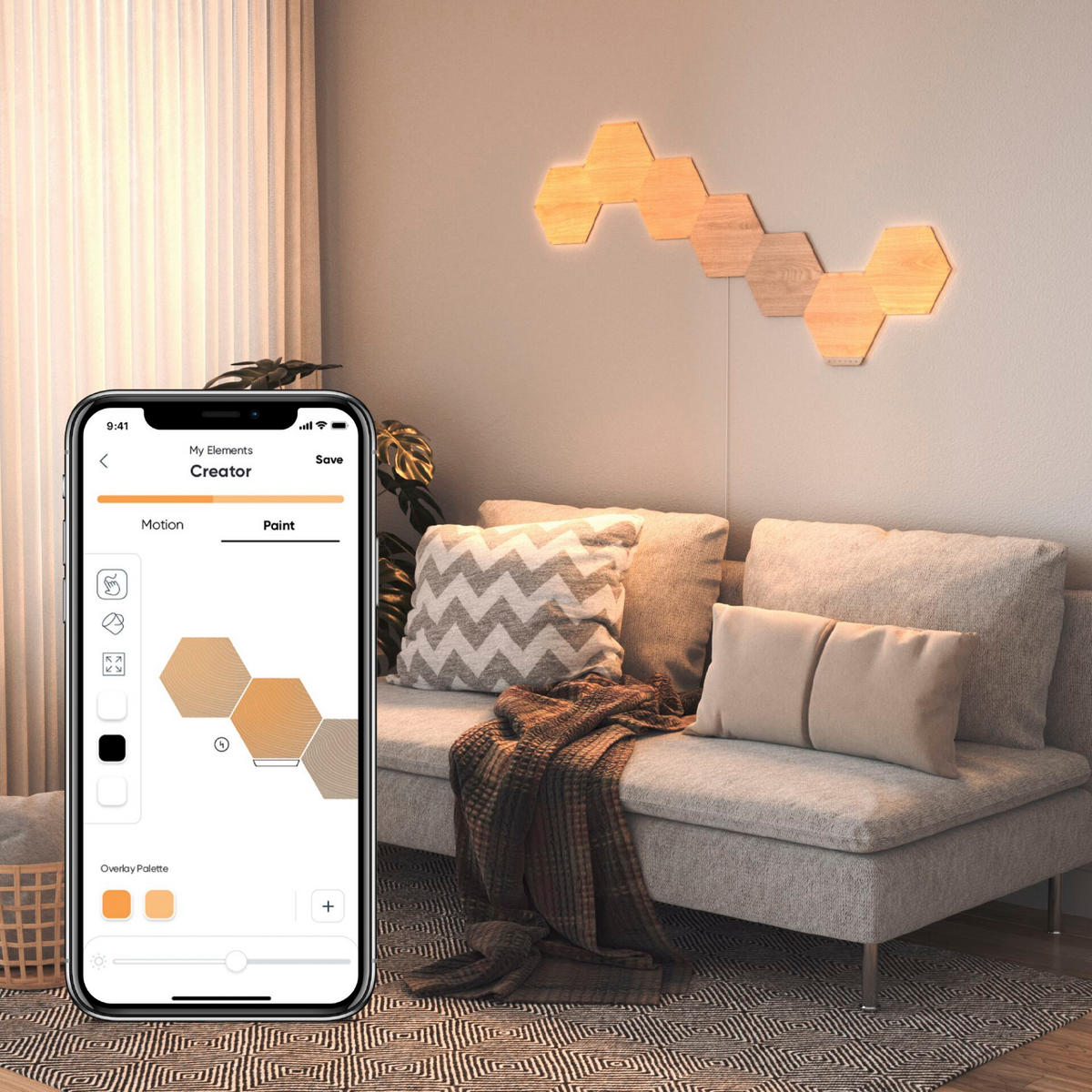 NANOLEAF HEXAGONS 13ER NANOLEAF WOOD LOOK HEXAGONS 23/0,6/20 cm   - Braun/Naturfarben, Basics, Kunststoff (23/0,6/20cm)