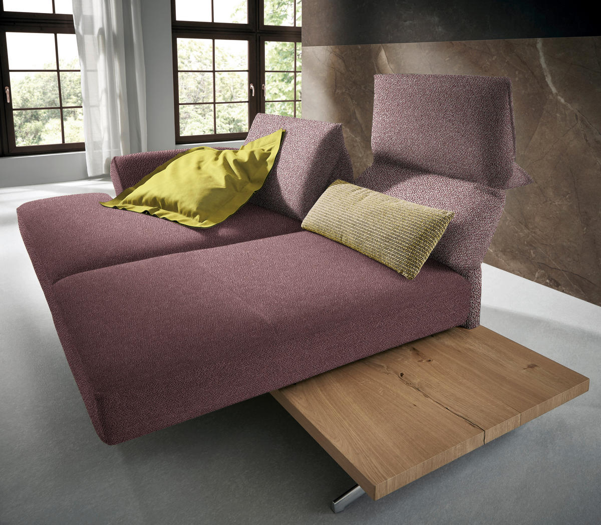 ECKSOFA in Flachgewebe Rosa  132/240 cm  - Chromfarben/Rosa, Design, Holz/Textil (132/240cm) - Koinor