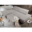 ECKSOFA  in Mikrofaser Hellgrau  198/290 cm  - Hellgrau/Schwarz, Design, Textil/Metall (198/290cm) - Xora