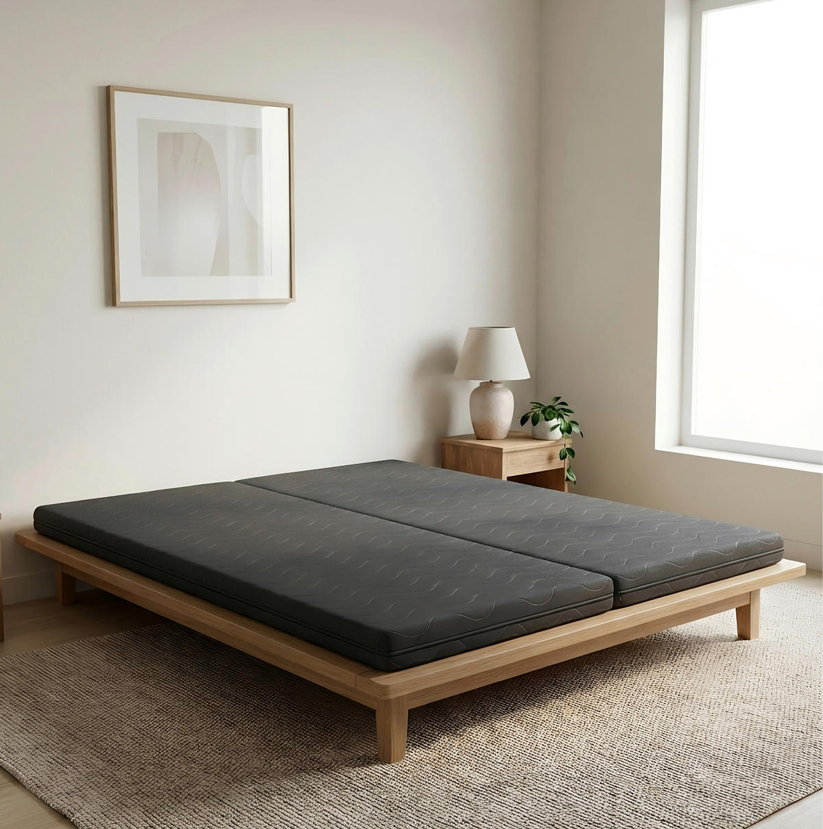FALTMATRATZE 90/180/200 cm  - Anthrazit, Basics, Textil (90/180/200cm) - Carryhome