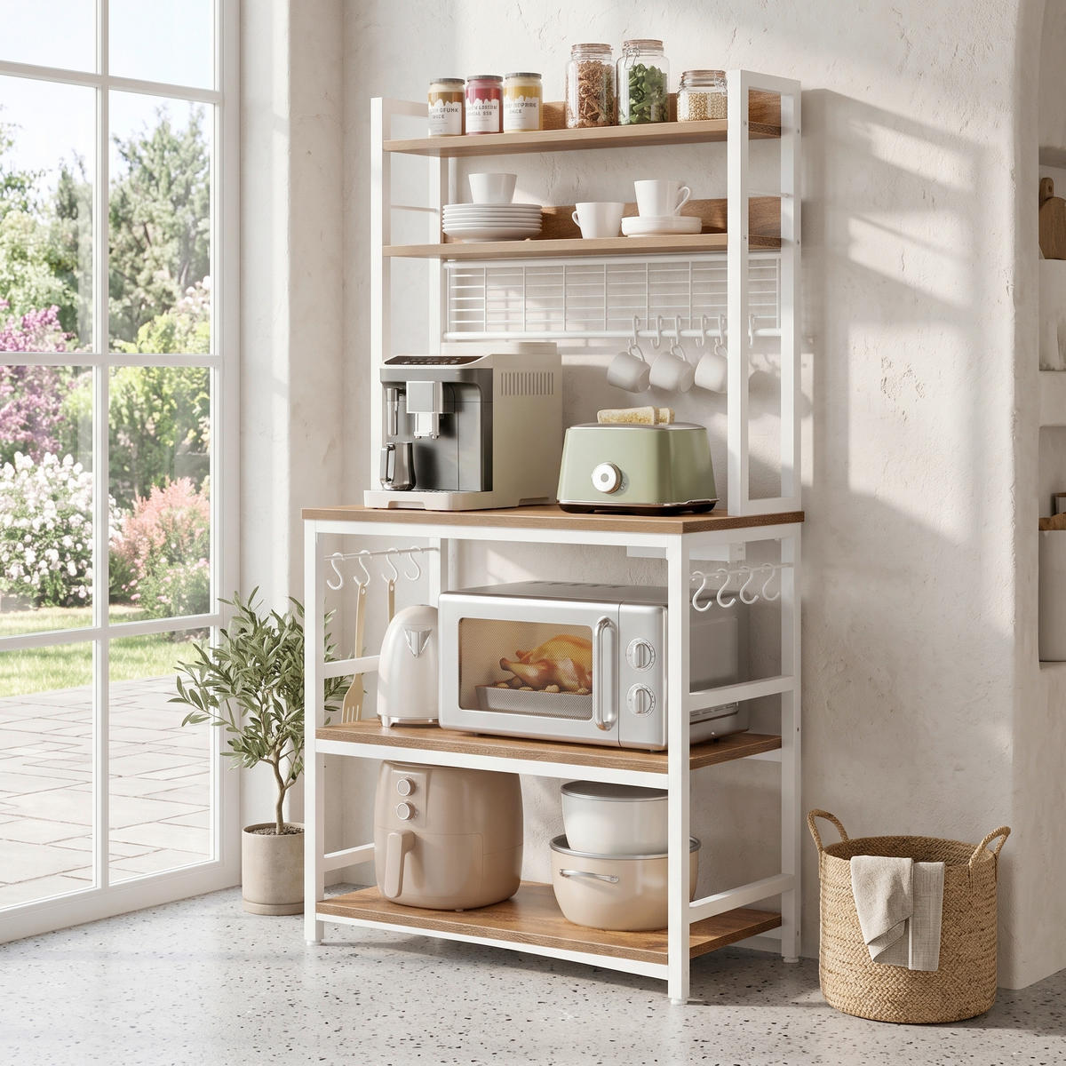 REGAL Braun, Weiß  - Braun/Weiß, Trend, Holzwerkstoff/Metall (80/170/40cm) - MID.YOU
