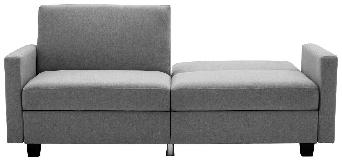 ZOFA S POSTELJNO FUNKCIJO,  siva tekstil  - črna/siva, Basics, umetna masa/tekstil (192/76/85cm) - P & B