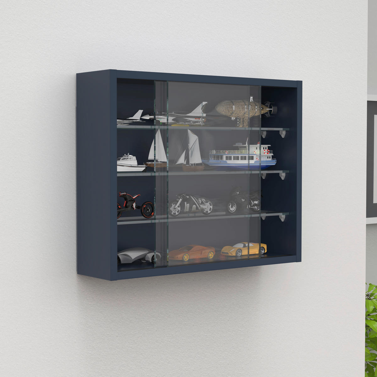 HÄNGEVITRINE in Anthrazit  - Transparent/Anthrazit, Design, Glas/Holzwerkstoff (50/40/12cm) - MID.YOU