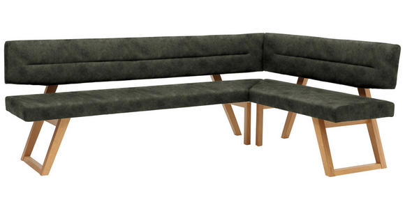 ECKBANK 195/155 cm in Dunkelgrün - Dunkelgrün/Eichefarben, KONVENTIONELL, Holz/Textil (195/155cm) - Dieter Knoll