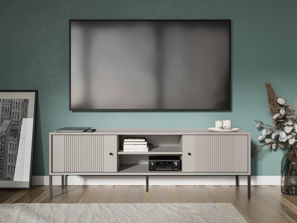 LOWBOARD Iseo  in 154,5/50,5/39 cm  - Kaschmir/Schwarz, Design, Holzwerkstoff/Metall (154,5/50,5/39cm) - Boxxx