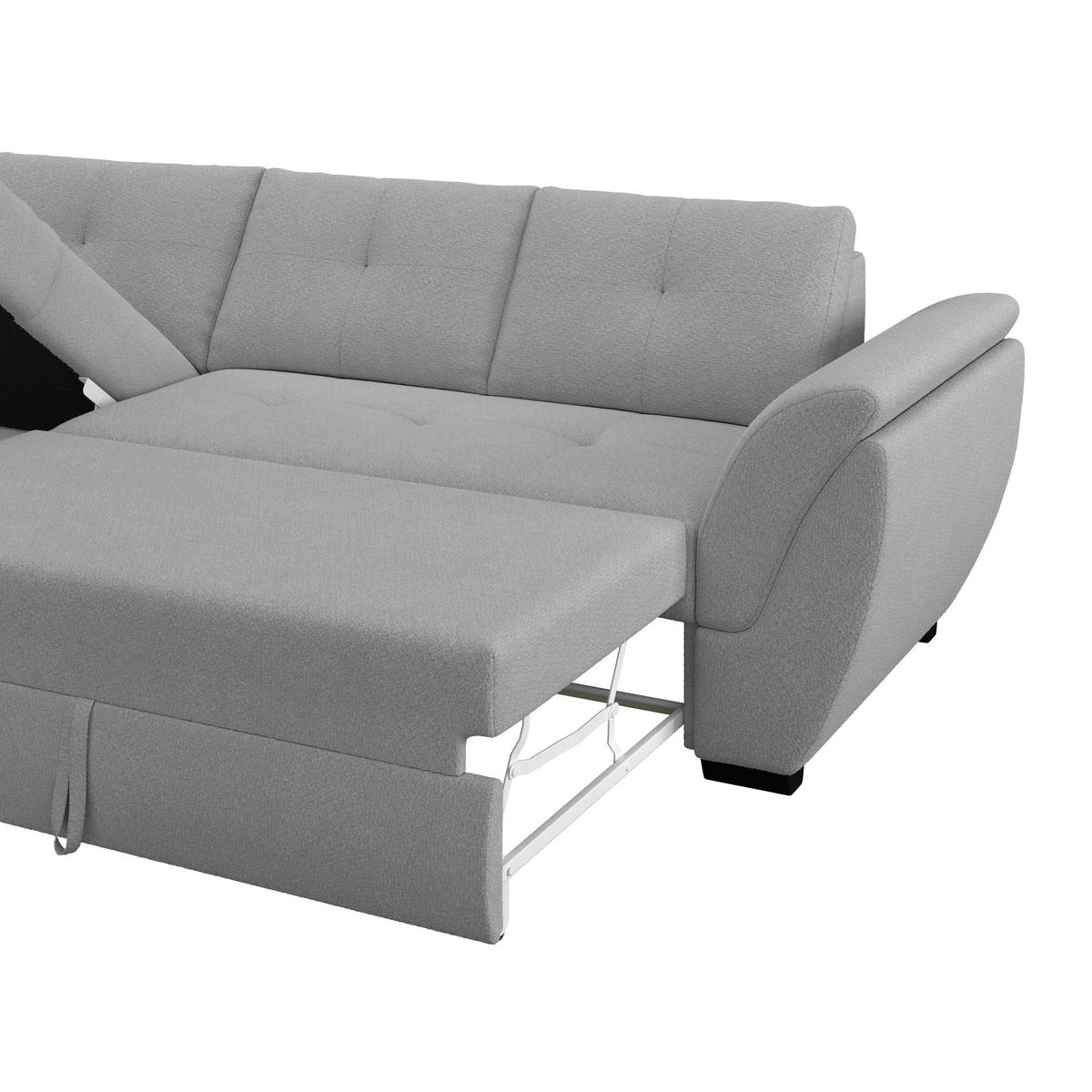 HÖRNSOFFA i mörkgrå  - mörkgrå/svart, Klassisk, textil/plast (187/278cm) - MID.YOU