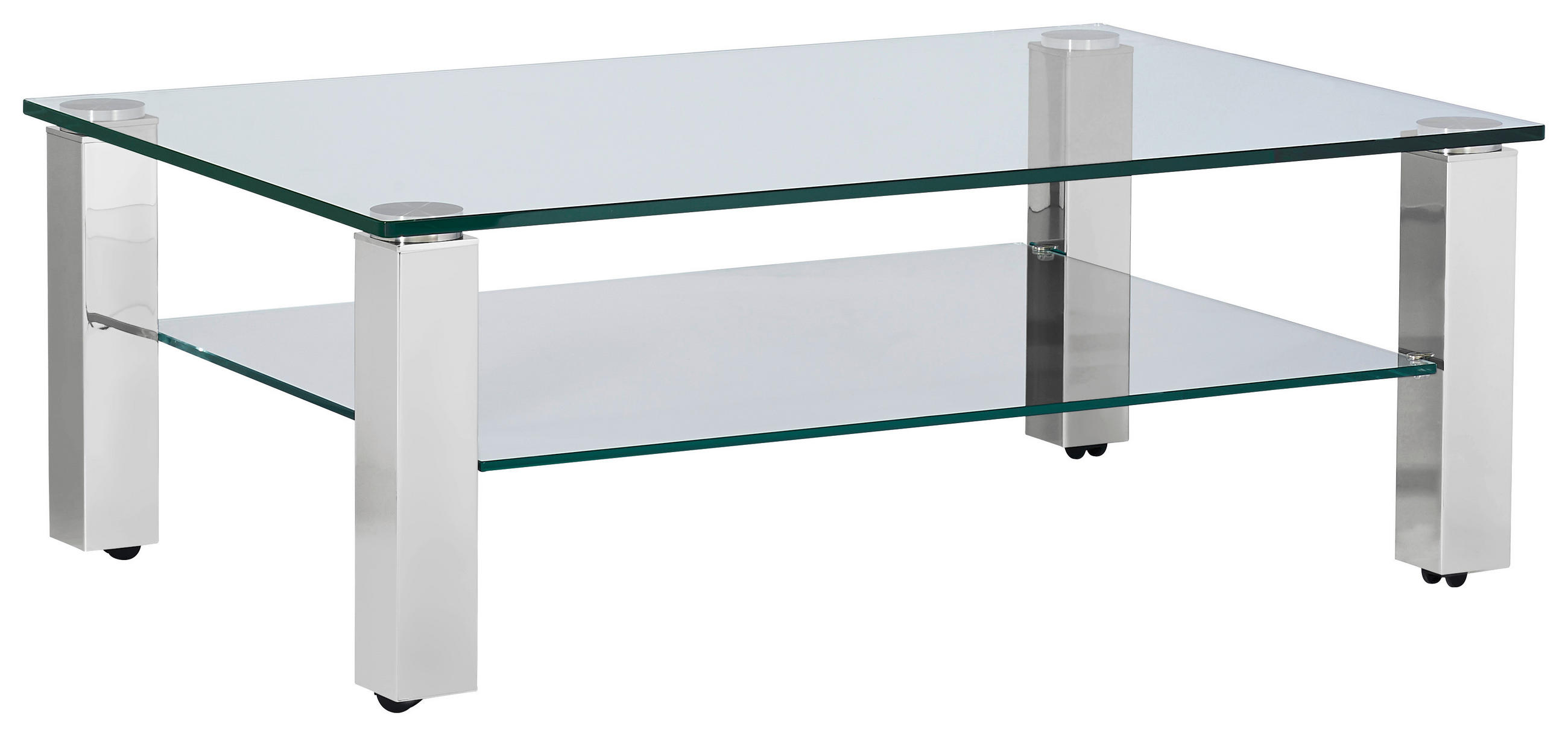 COUCHTISCH in Metall, Glas 110/70/42,5 cm  - Grau, Design, Glas/Kunststoff (110/70/42,5cm)