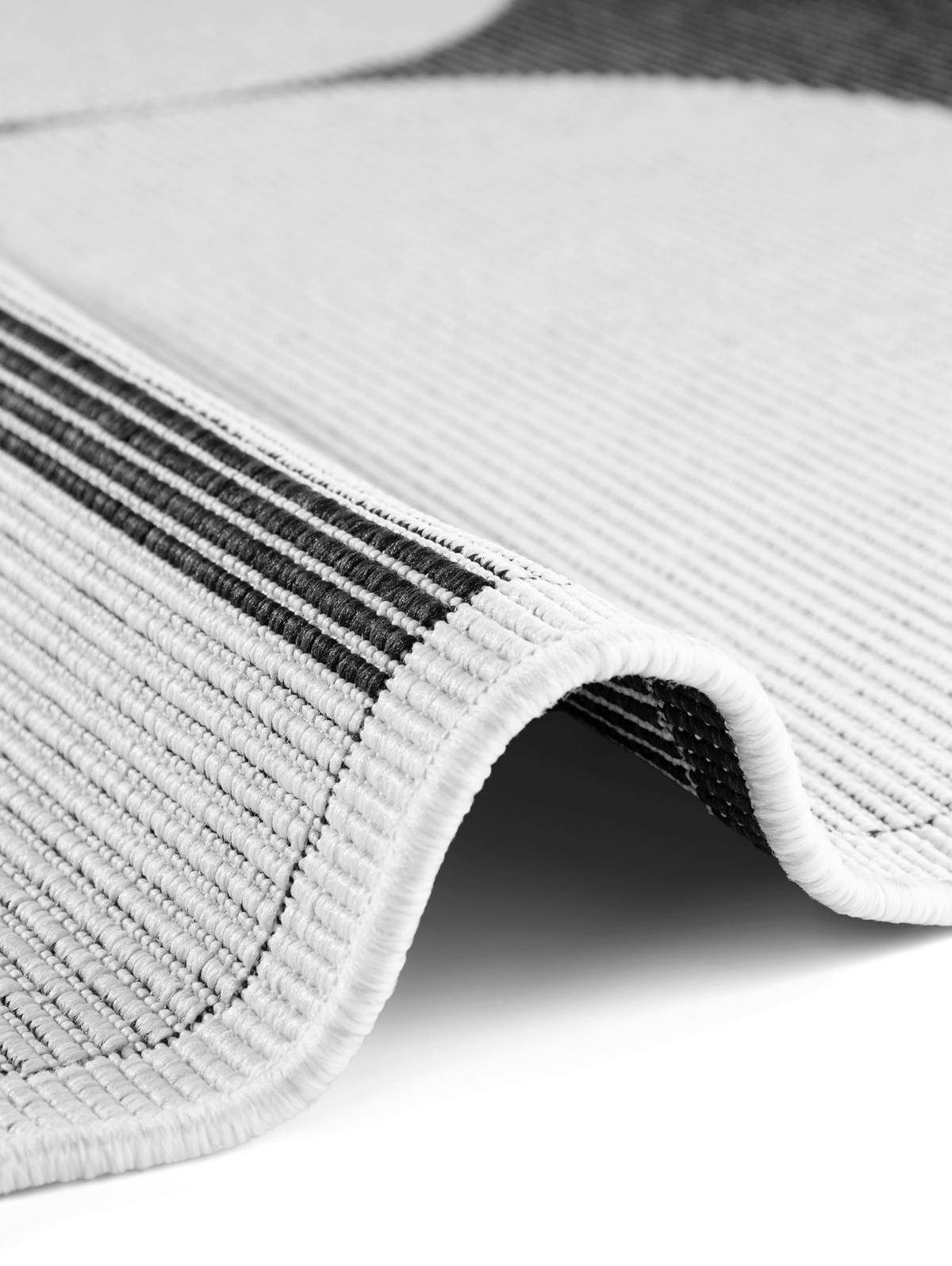 OUTDOORTEPPICH 120/170 cm Duet Schwarz, Weiß  - Schwarz/Weiß, Design, Kunststoff (120/170cm)