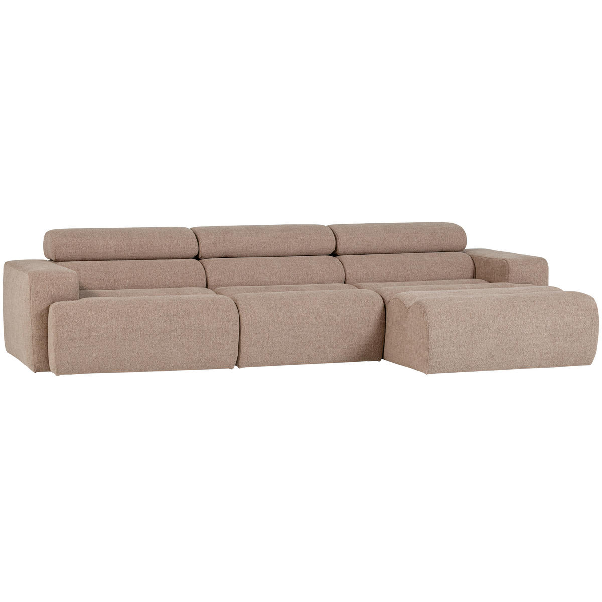 ECKSOFA Novi Taupe Bouclé  - Taupe/Schwarz, Design, Kunststoff/Textil (300/173cm) - Livetastic
