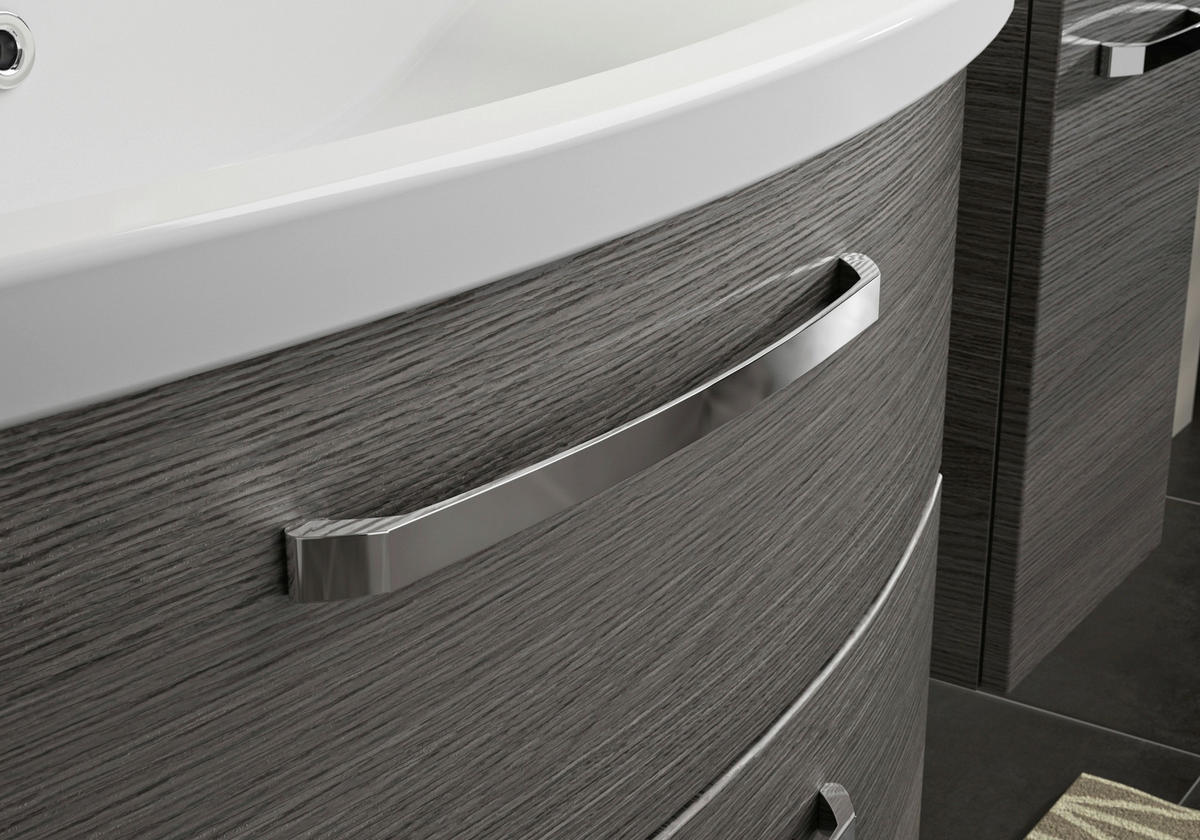 BADEZIMMER 3-teilig  in 84 cm  - Chromfarben/Graphitfarben, MODERN, Glas/Keramik (84cm) - Sadena