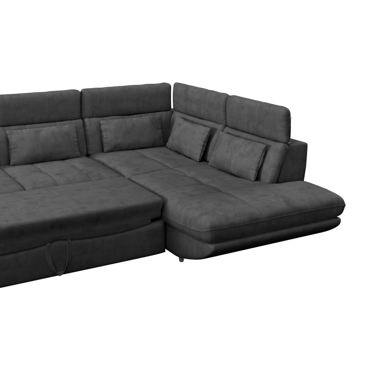 WOHNLANDSCHAFT in Webstoff Anthrazit  - Anthrazit/Schwarz, Modern, Kunststoff/Textil (233/311cm) - MID.YOU