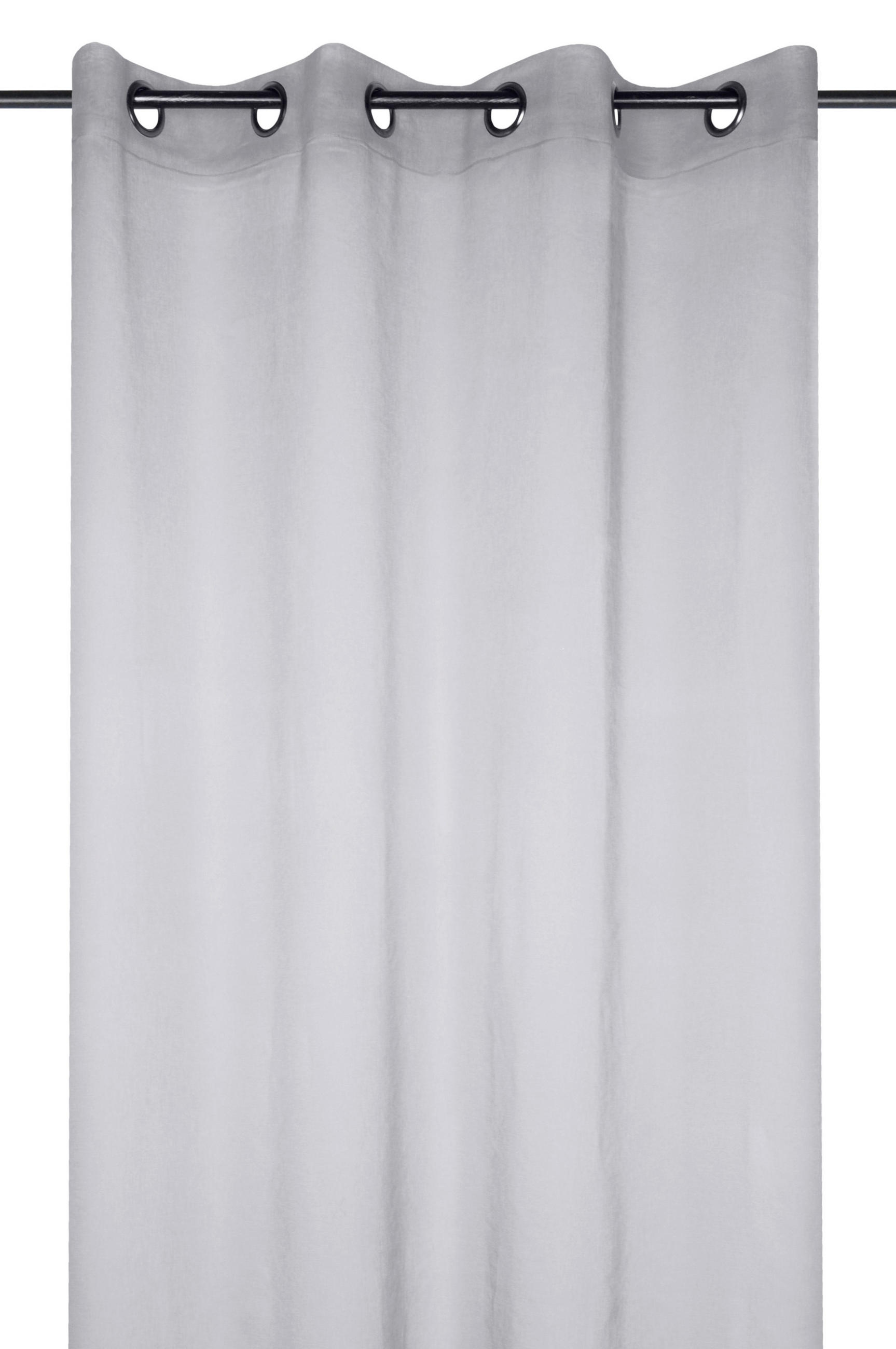 KONČANA ZAVESA  pol prosojno   135/260 cm  - siva, Basics, tekstil (135/260cm)