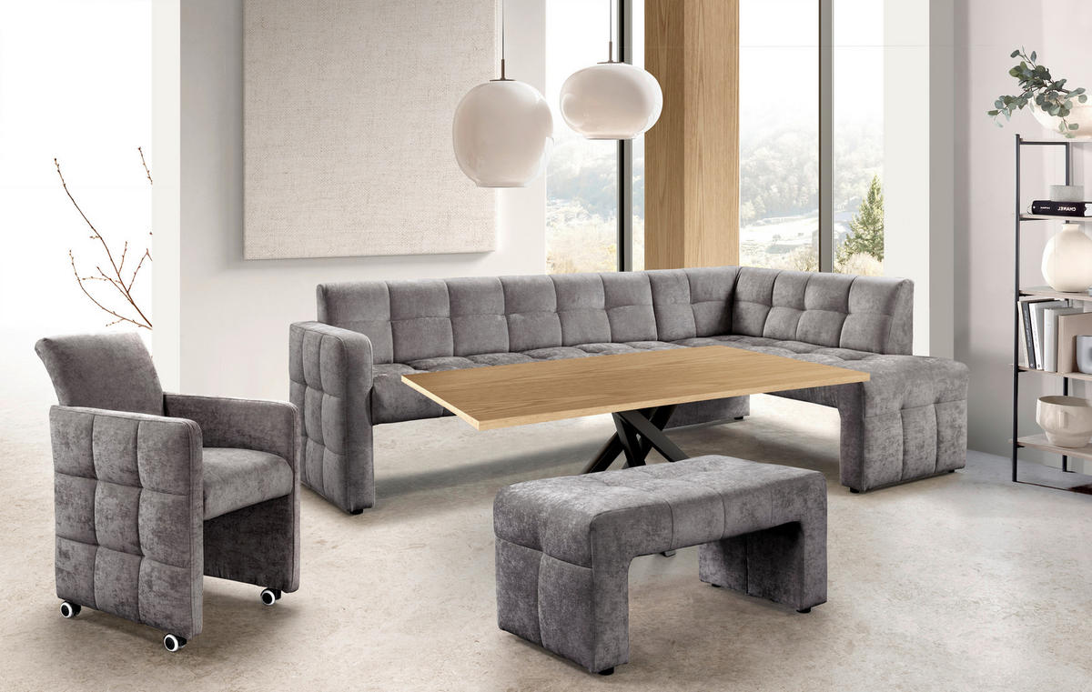 UGAONA KLUPA  kapućino   - kapućino/crna, Moderno, drvo/tekstil (245/157cm) - Livetastic