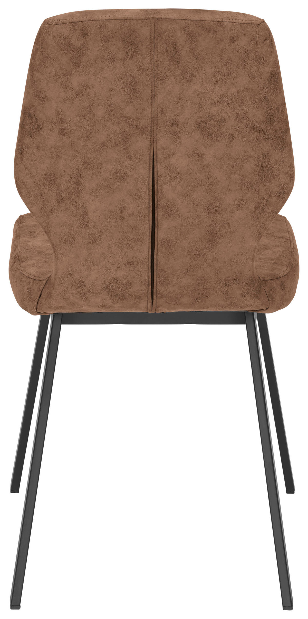 STUHL  in Eisen Mikrofaser  - Cognac/Schwarz, Modern, Textil/Metall (46/91/61cm) - Venda