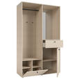 GARDEROBE 4-teilig  in 120/200/50 cm  - Kaschmir/Eichefarben, Design, Glas/Holzwerkstoff (120/200/50cm) - Xora