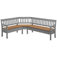 ECKBANK 170/213 cm Laugenfarbig, Grau Kiefer massiv   - Laugenfarbig/Grau, ROMANTIK / LANDHAUS, Holz (170/213cm) - Boxxx