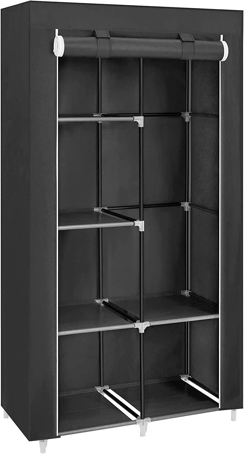 LÁTKOVÁ SKŘÍŇ - černá, Trend, kov/textil (88/168/45cm) - Boxxx