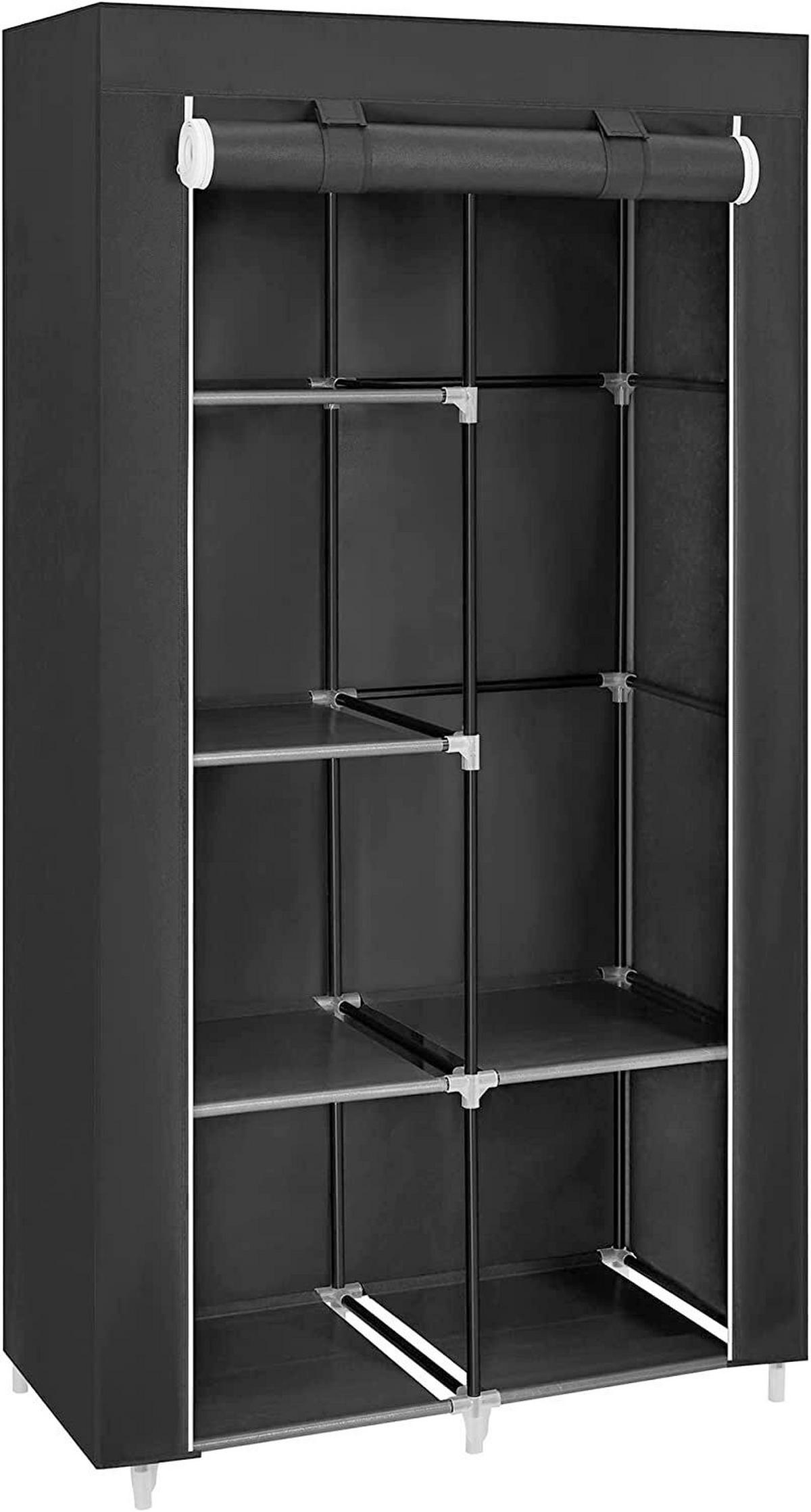 LÁTKOVÁ SKŘÍŇ - černá, Trend, kov/textil (88/168/45cm) - Boxxx