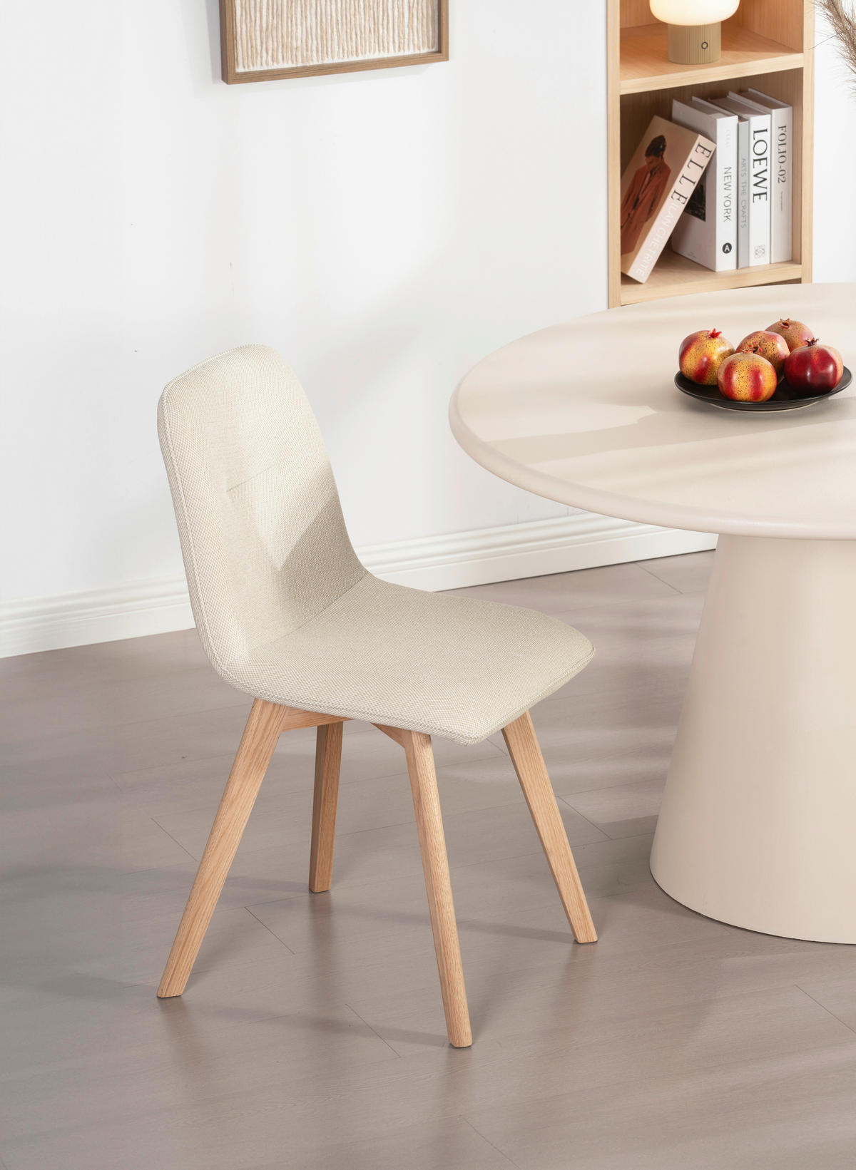 STUHL  Stoffauswahl  Leinenoptik  - Eichefarben/Beige, MODERN, Holz/Textil (45/88/54cm) - Cantus