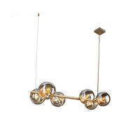 HÄNGELEUCHTE 31,7/80/120 cm   - Goldfarben/Bernsteinfarben, Design, Glas/Metall (31,7/80/120cm)