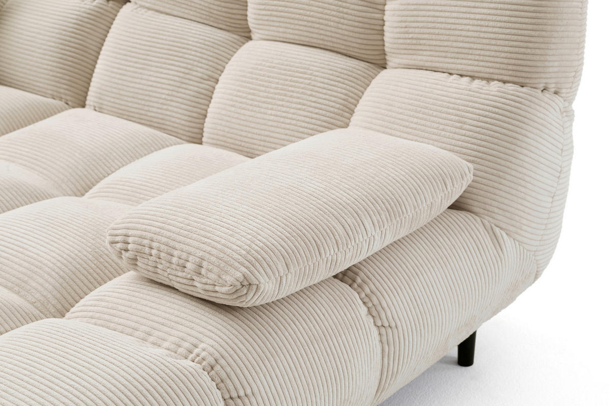 ECKSOFA Naturfarben Cord  - Schwarz/Naturfarben, Design, Holz/Textil (178/255cm) - Pure Home Lifestyle