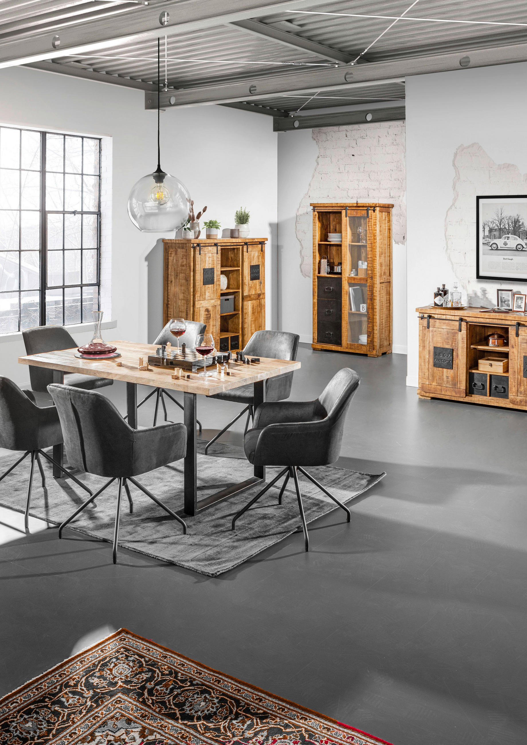 HIGHBOARD  in 145/145/45 cm  - Schwarz/Naturfarben, KONVENTIONELL, Holz/Holzwerkstoff (145/145/45cm) - Landscape
