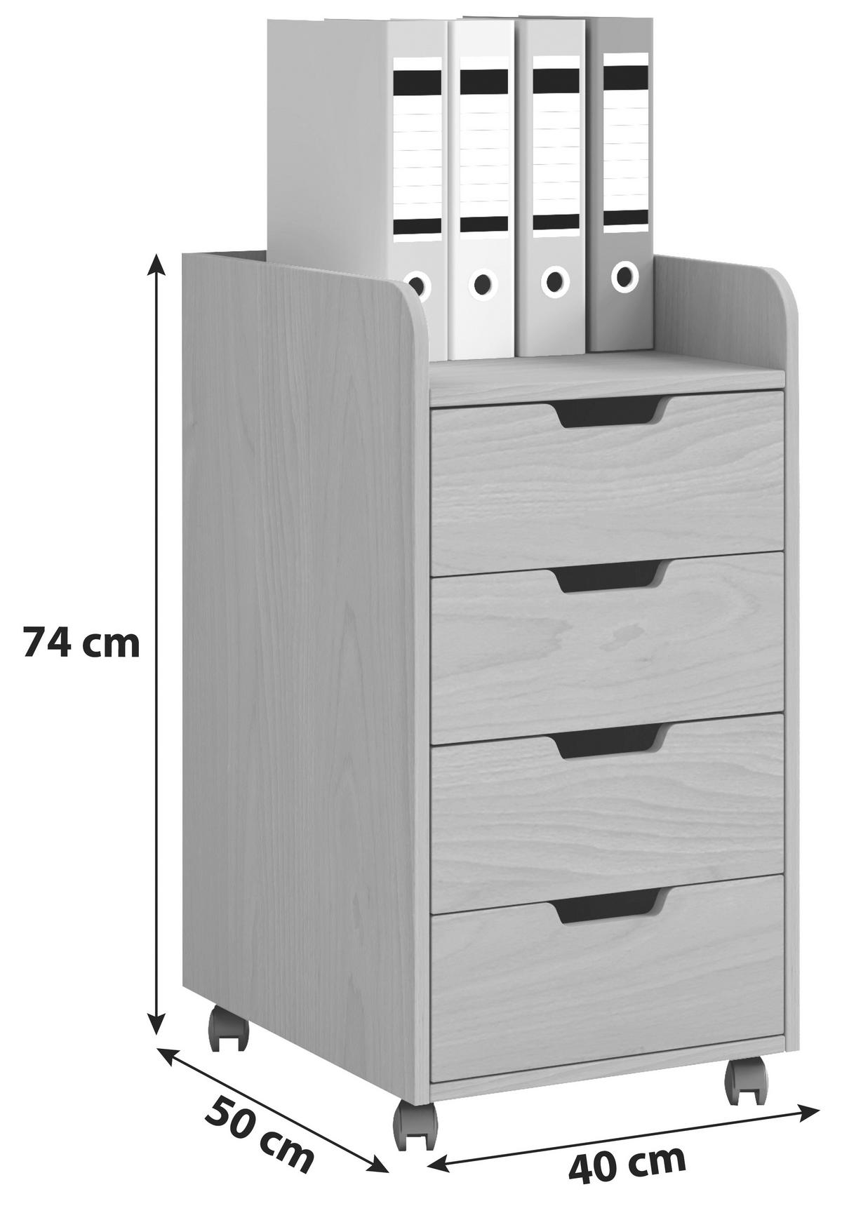 ROLLCONTAINER 40/74/50 cm  - Buchefarben, Konventionell, Holzwerkstoff/Kunststoff (40/74/50cm) - MID.YOU