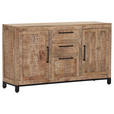 SIDEBOARD  in 140/80/40 cm  - Schwarz/Naturfarben, Design, Holz/Metall (140/80/40cm) - Landscape