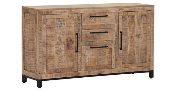 SIDEBOARD  in 140/80/40 cm  - Schwarz/Naturfarben, Design, Holz/Metall (140/80/40cm) - Landscape