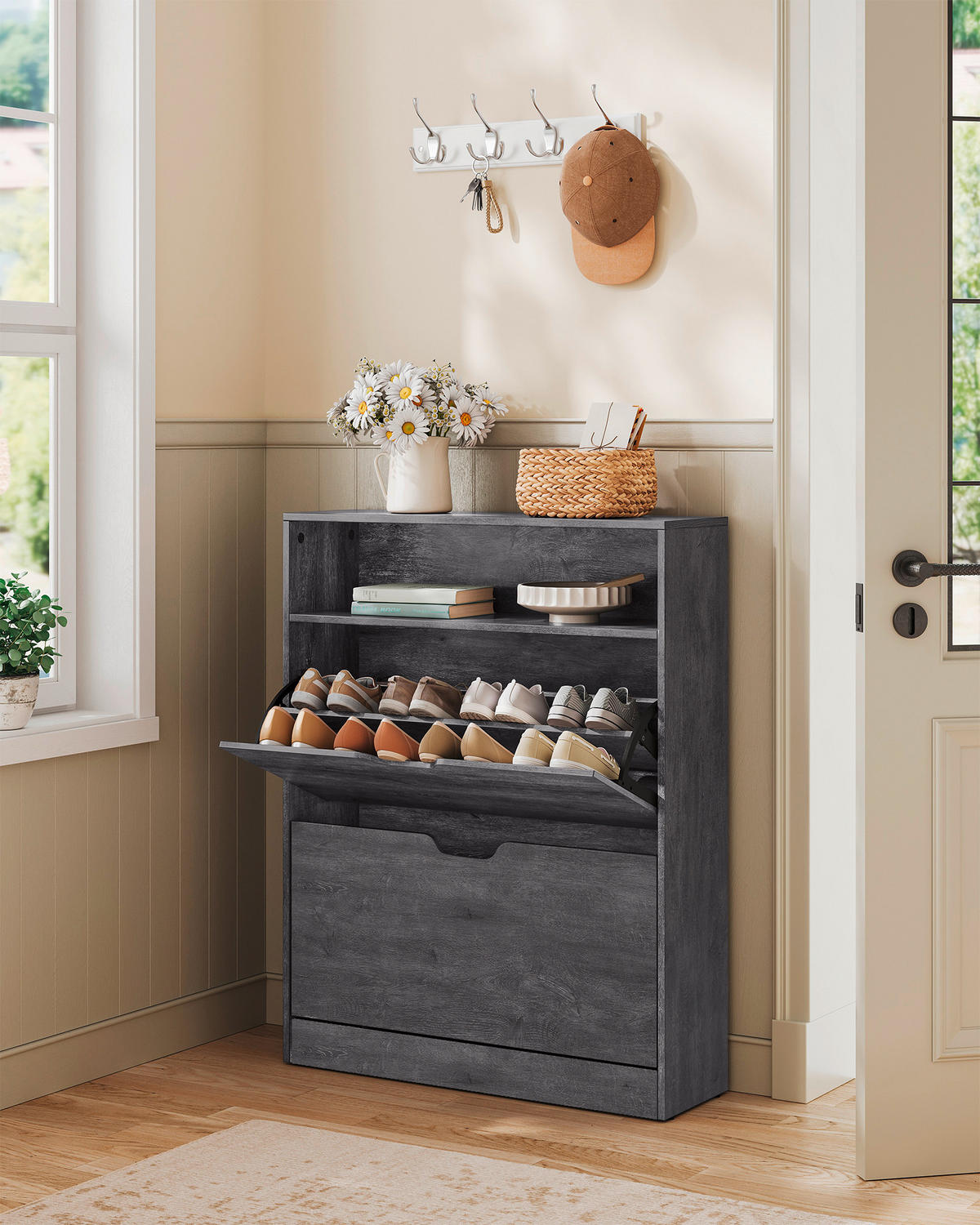 SCHUHKIPPER  in 80/102/24 cm  - Grau, MODERN, Holzwerkstoff (80/102/24cm) - MID.YOU