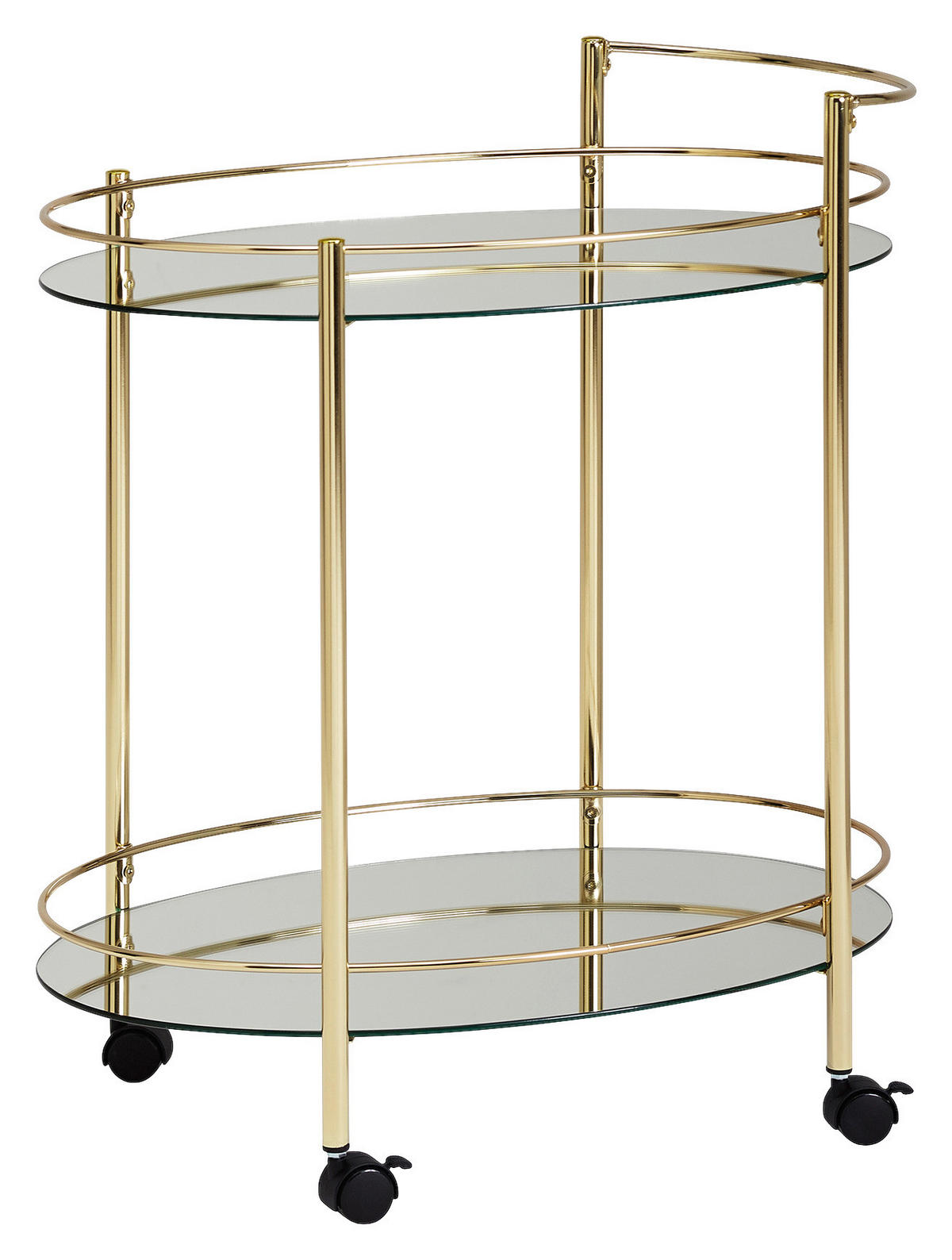 SERVIERWAGEN Goldfarben  - Goldfarben, Design, Glas/Kunststoff (46/67/79cm) - MID.YOU
